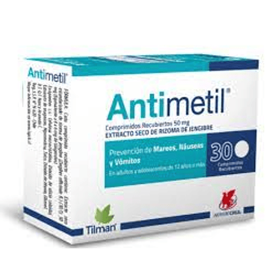 Antimetil comprimidos de 50 mgr., envase de 30 comprimidos