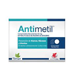 Antimetil comprimidos de 50 mgr., envase de 6 comprimidos