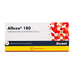Alfexa Fexofenadina Clorhidarato 80 mg, envase de 30 comprimidos