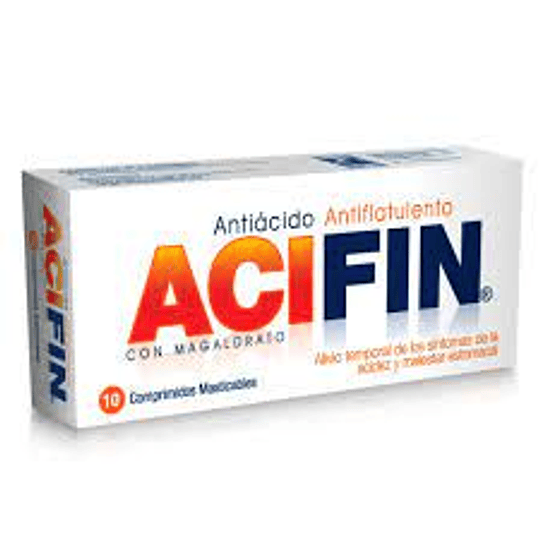 Acifin comprimidos masticables, envase de 10 comprimidos