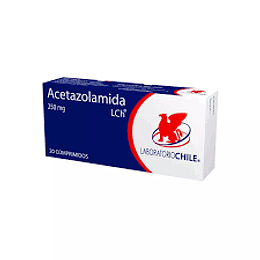 Acetazolamida comprimidos de 250 mgr., envase de 20 comprimidos