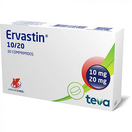 Ervastin 10/20 Ezetimiba/ Rosuvastatina 30 Comprimidos
