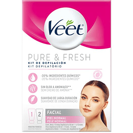 Veet Kit Crema Depilatoria Facial + Hidratante 50 ml 2 Unidades