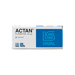 Actan (Bioequivalente) Fluoxetina 20mg 30 Cápsulas