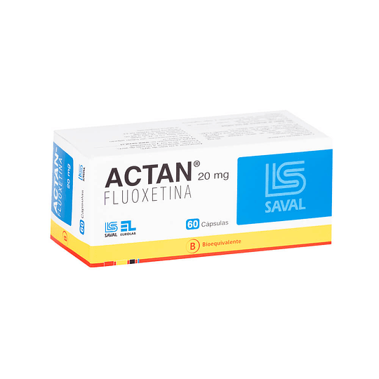 Actan (Bioequivalente) Fluoxetina 20mg 30 Cápsulas