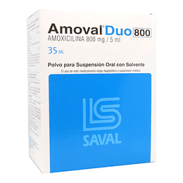 Amoval Duo 800 mg / 5 ml suspensión por 35 ml