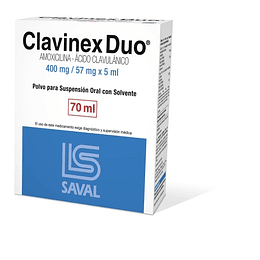 Clavinex Duo 400 mg Suspensión 70 ml