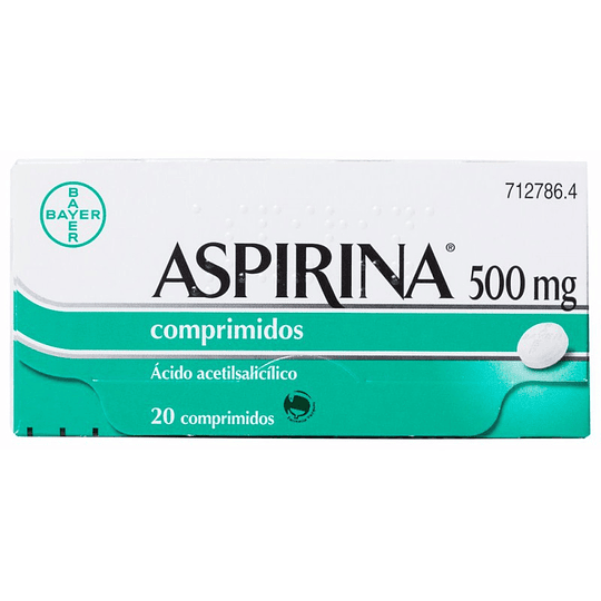 Aspirina 500mg por 20 comprimidos 