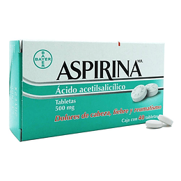 Aspirina 500 mg por 40 comprimidos 
