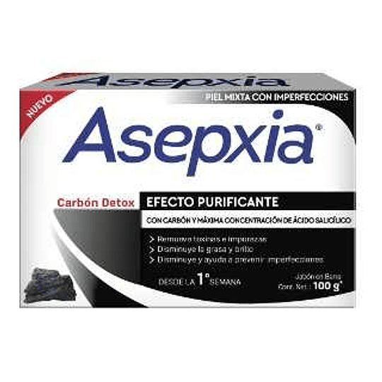 Asepxia Carbón Detox Jabón 100 gramos