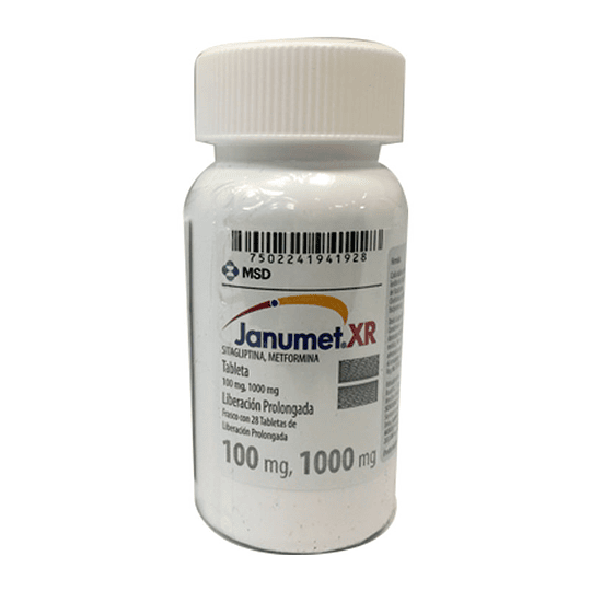 Janumet XR 100 mg / 1000 mg 28 tabletas.