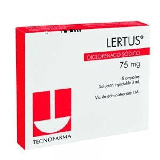 Lertus (B) Diclofenaco Sódico 75mg Inyectable 5 Ampollas