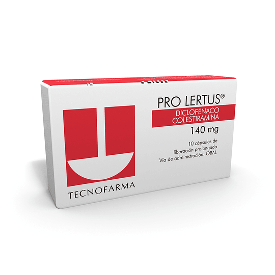 Pro-Lertus Diclofenaco Colestiramina 140mg 20 Cápsulas Prolongadas