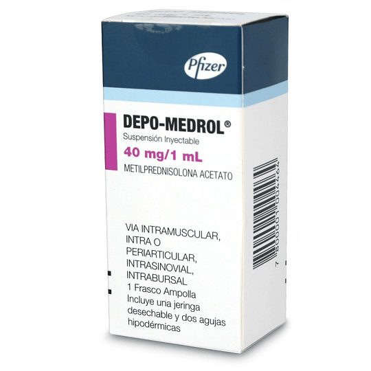 Depo-Medrol  40 mg, Ampolla inyectable.