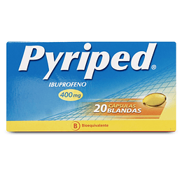 Pyriped (Bioequivalente) Ibuprofeno 400mg 20 cápsulas blandas