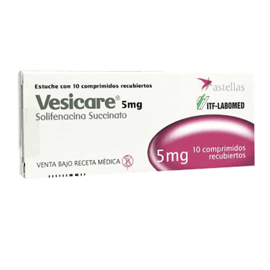 Vesicare Solifenacina Succinato 5mg 10 Comprimidos Recubiertos