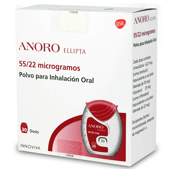 Anoro Ellipta 55 / 22 mcg, inhalador 30 dosis