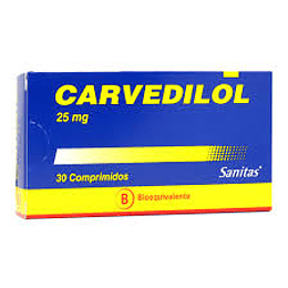 Carvedilol 25 mg 30 comprimidos