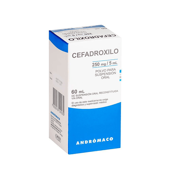 Cefadroxilo 250mg/5ml Polvo para Suspensión Oral 60ml Jarabe