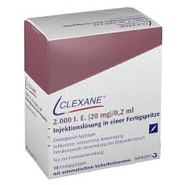 Clexane 20 mg / 0,2 ml por 10 Jeringas inyectables