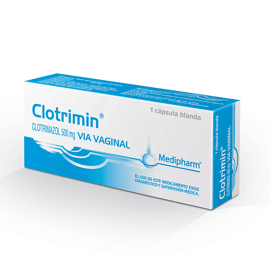 Clotrimin 500 mg vía vaginal 1 cápsula blanda