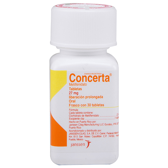 Concerta 27mg 30 tabletas Metilfenidato