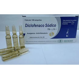 Diclofenaco Sódico 75 mg 100 ampollas 3 ml