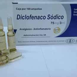 Diclofenaco Sódico 75 mg 100 ampollas 3 ml