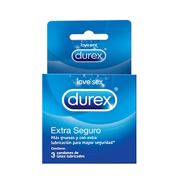 Durex Extra seguro 3 unidades condones preservativos
