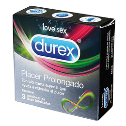 Durex Placer Prolongado 3 unidades condones preservativos