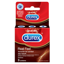 Durex Real Feel 3 unidades Condones Preservativos