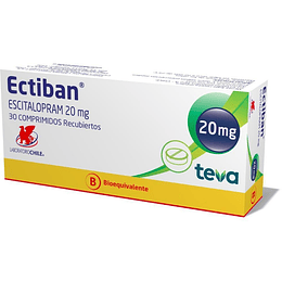 Ectiban (Bioequivalente) Escitalopram 20mg 30 Comprimidos Recubiertos