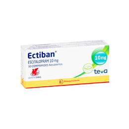 Ectiban (Bioequivalente) Escitalopram 10mg 30 Comprimidos Recubiertos