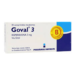 Goval (Bioequivalente) Risperidona 3mg 30 Comprimidos Recubiertos