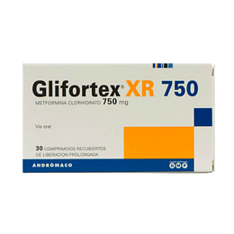 Glifortex XR (B) Metformina 750mg 30 Comprimidos Prolongados