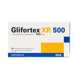 Glifortex XR Metformina 500mg 30 Comprimidos Prolongados