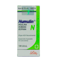 Humulin N Insulina Isofánica 100UI/ml Inyectable 1 Vial 10ml