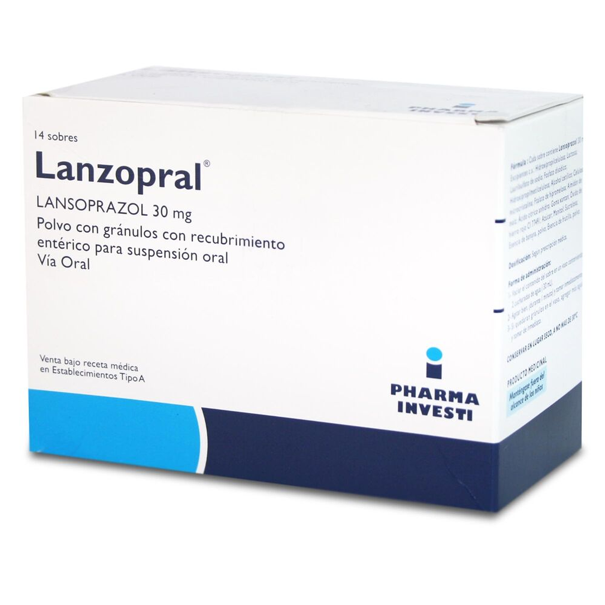 Lanzopral Lansoprazol 30mg Polvo Suspensión Oral 14 Sobres P