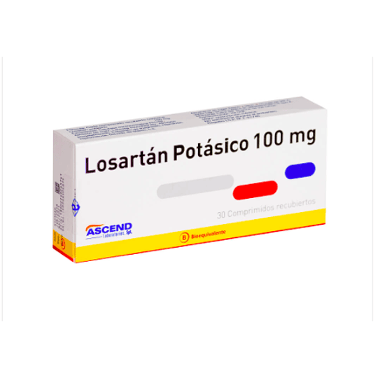 Losartán Potásico 100 mg 30 comprimidos 