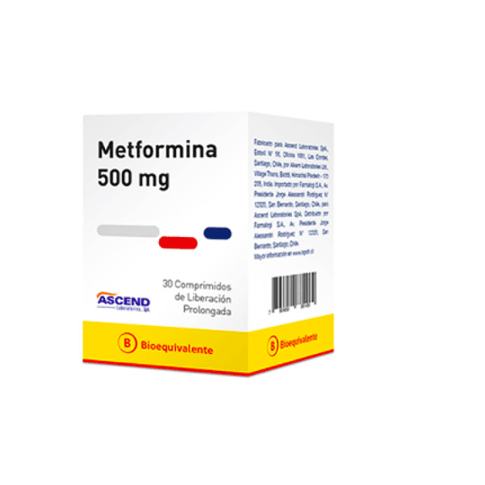 Metformina 500 mg 30 comprimidos