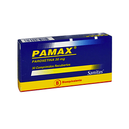 Pamax Paroxetina (Bioequivalente) 20mg 30 comprimidos