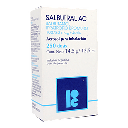 Salbutral AC 100 / 20 mg Inhalador 250 dosis