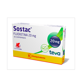 Sostac (Bioequivalente) Fluoxetina 20mg 30 Comprimidos