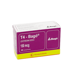 T4 - Bagó (Bioequivalente) Levotiroxina 150mcg 50 Comprimidos