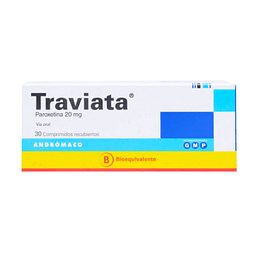 Traviata (Bioequivalente) Paroxetina 20mg 30 Comprimidos Recubiertos