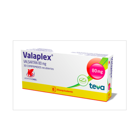 Valaplex (Bioequivalente) Valsartán 80mg 30 Comprimidos Recubiertos