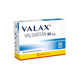 Valax (Bioequivalente) Valsartán 80mg 30 Comprimidos Recubiertos