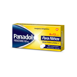 Panadol Infantil 160 mg 16 comprimidos masticables