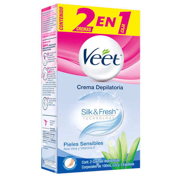Veet Crema depilatoria Corporal Silk & Fresh Piel sen...