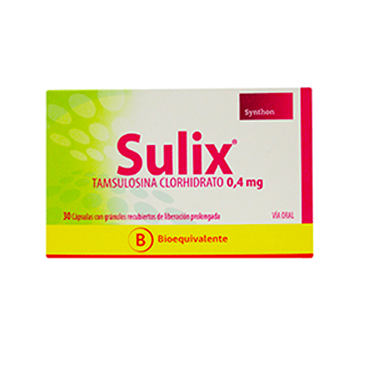 Sulix 0,4mg Tamsulosina 30 Cápsulas Liberación Prolongada